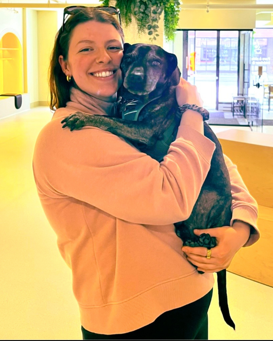 Ali Remondini, Donor Engagement Officer with ARC, with rescue dog